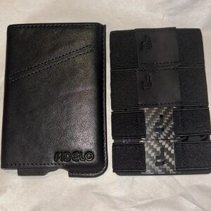 Fidelo Ultra Slim Hybrid Wallet for Men Black Leather Wallet card holder NWT